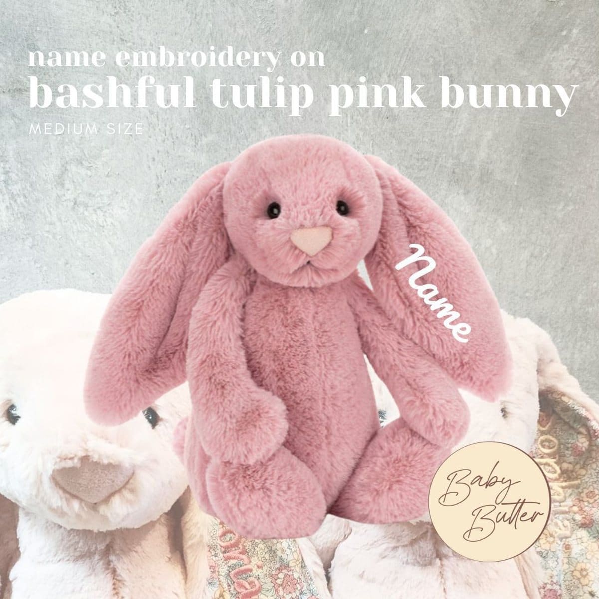 Bashful Tulip Pink Bunny (Medium, 31cm) - Personalised Jellycat Bunny Soft