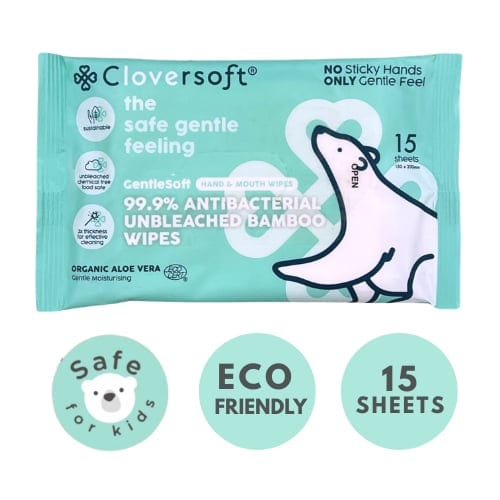 [CS-ABW-15-15] [15 Packs x 15 sheets] Cloversoft Organic Antibacterial Wipes