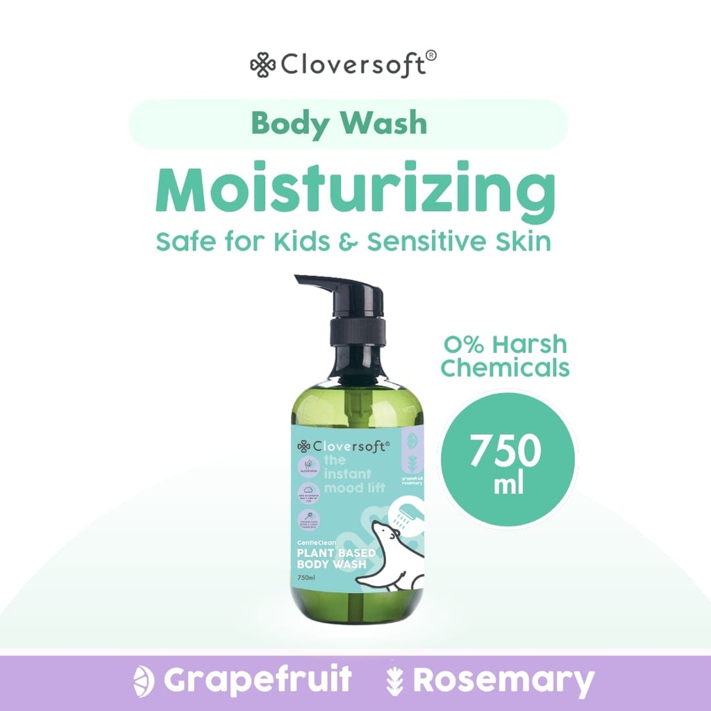 [CS-BW-750G] [1 Bottle] Cloversoft Plant-Based Body Wash 750ml (Grapefruit & Rosemary)