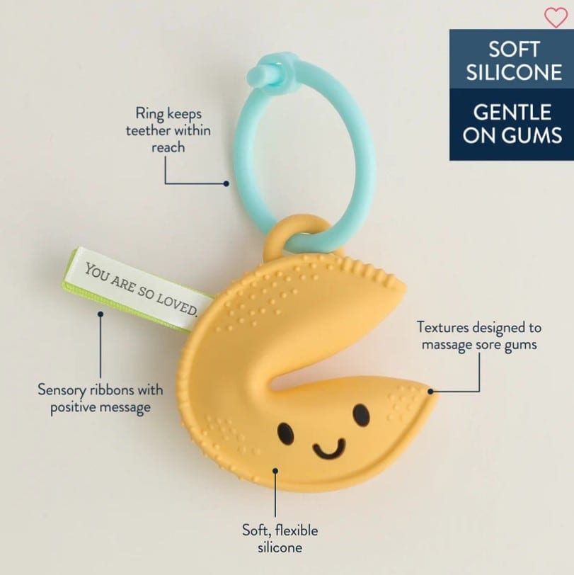 [850068116812] Itzy Treat™ Fortune Cookie Siicone Teether (you are so loved💛)