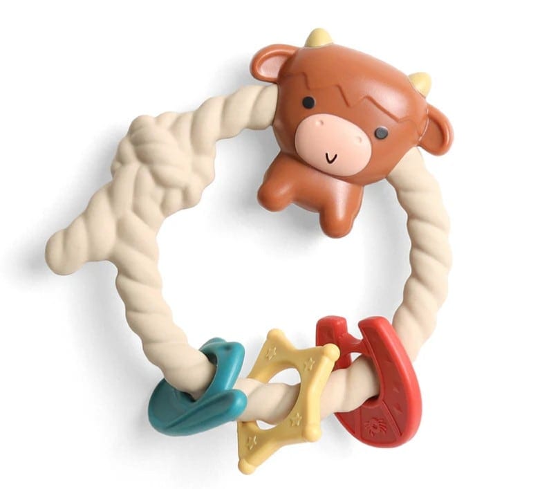 Moo Moo Ritzy Rattle® with Teething Rings