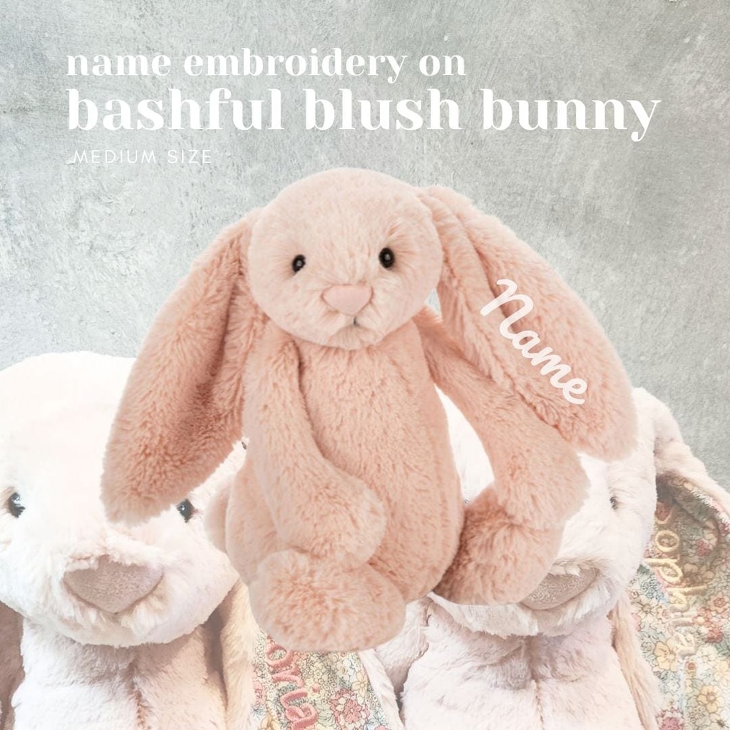 Bashful Blush Bunny (Medium, 31cm) - Personalised Jellycat Bunny (NO EMBROIDERY, 1. Orange Days)