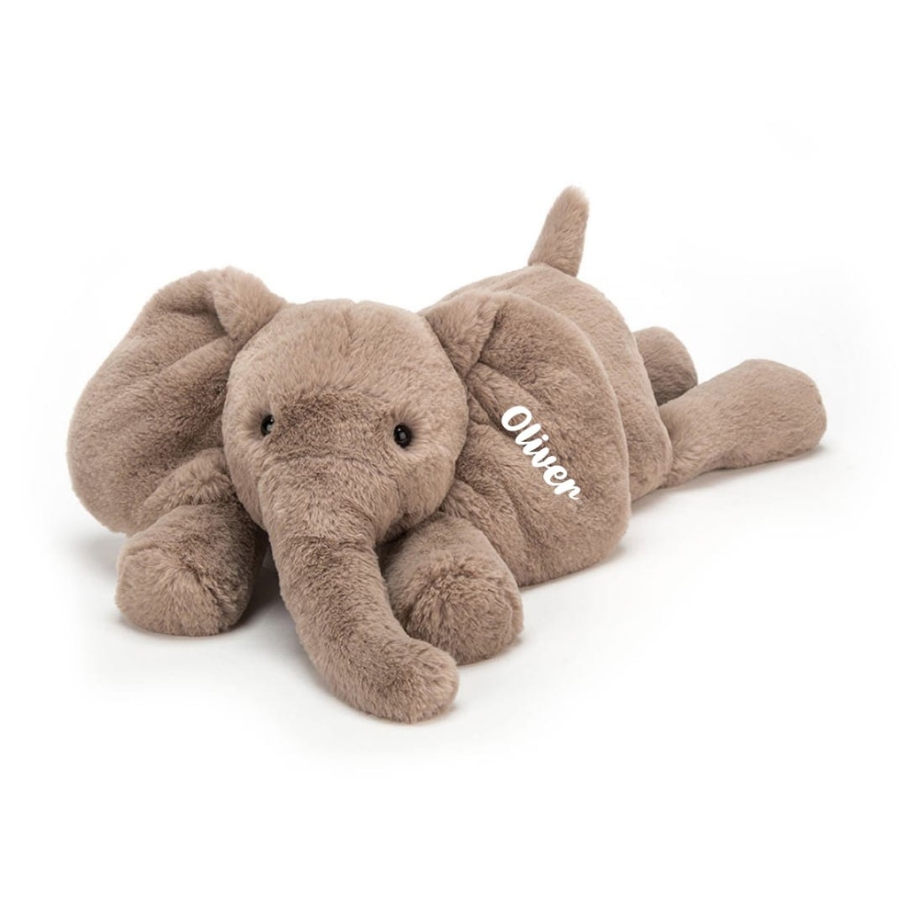 Smudge Elephant - Personalised Jellycat Smudge (White, 1. Orange Days)