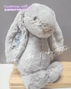 Bashful Silver Bunny (Medium, 31cm) - Personalised Jellycat Bunny Soft