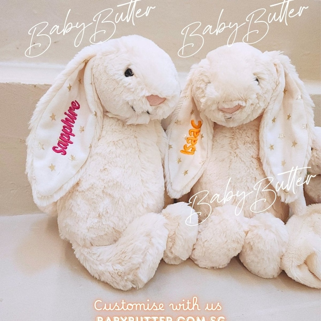 Bashful Twinkle Bunny (Medium, 31cm) - Personalised Jellycat Bunny Soft (NO EMBROIDERY, 1. Orange Days)