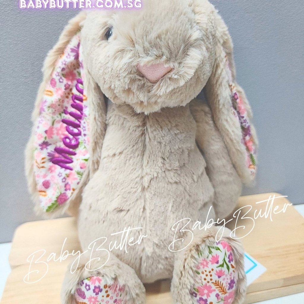 Blossom Beige Bunny 'Petal' (Medium, 31cm) - Personalised Jellycat Bunny (NO EMBROIDERY, 1. Orange Days)