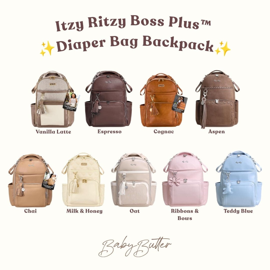 Itzy Ritzy Boss Plus™ Diaper Bag Backpack (Ribbons & Bows)