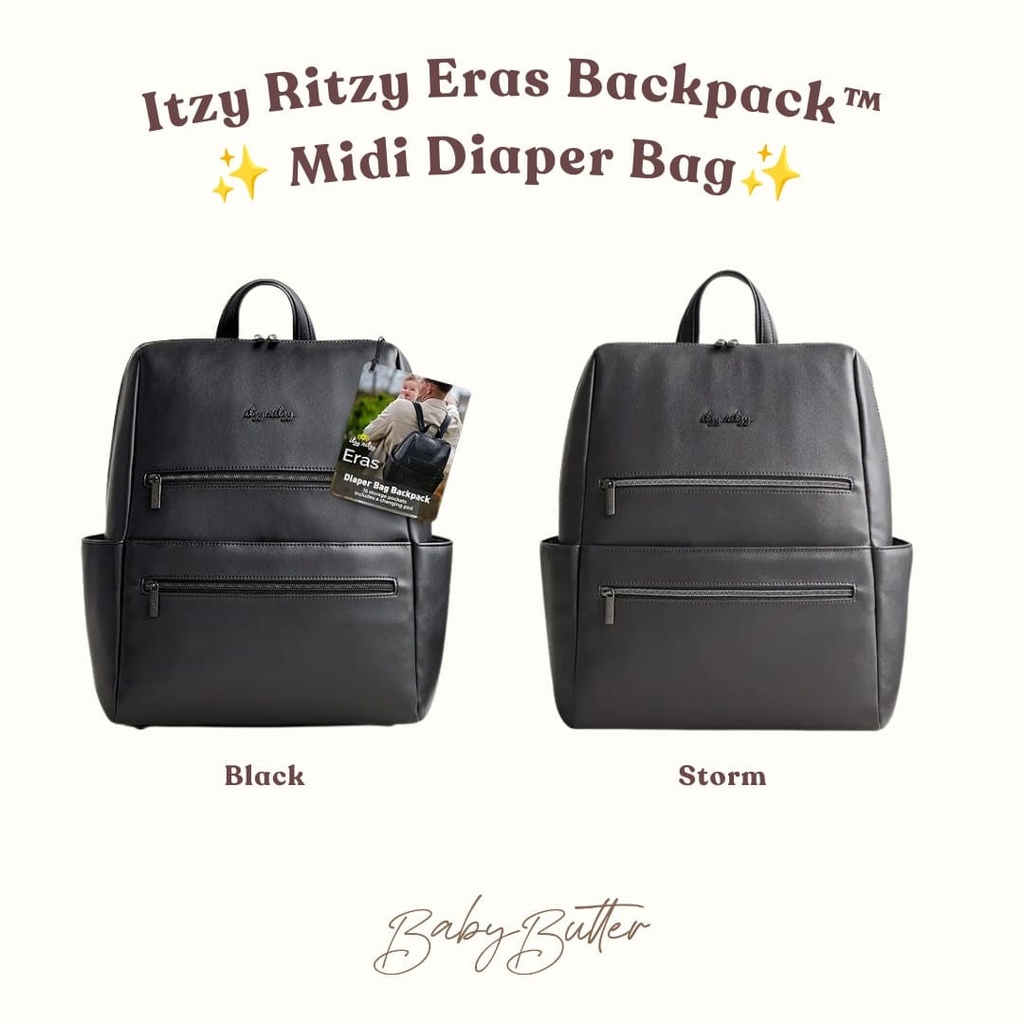 Itzy Ritzy Eras Backpack™ Midi Diaper Bag (Black)