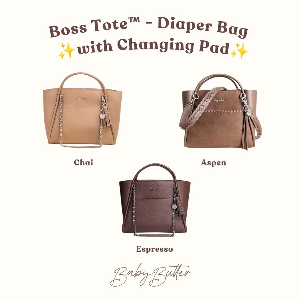 Boss Tote™ - Diaper Bag with Changing Pad (Chai)