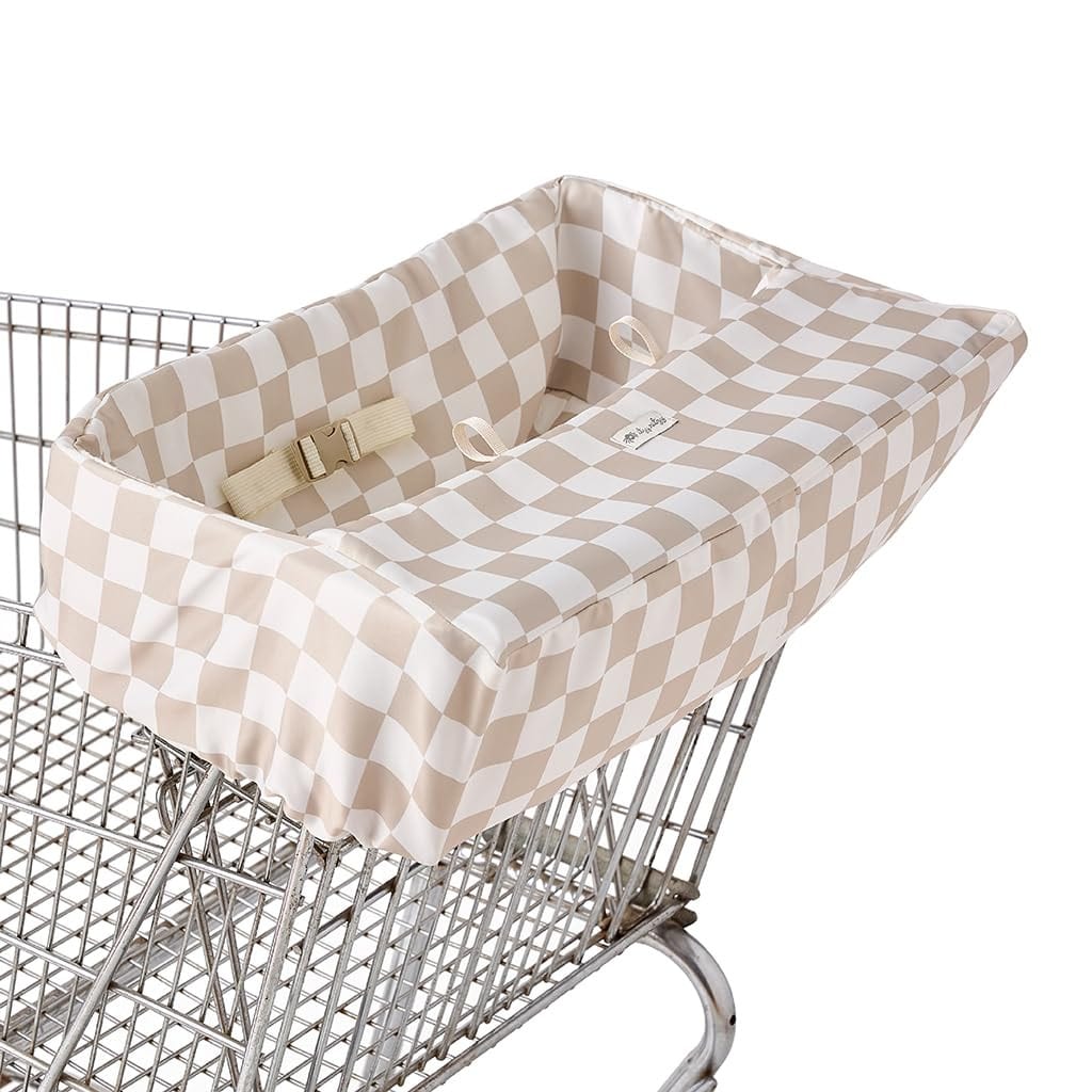 Itzy Shopping Cart Cover™ Taupe Checkerboard