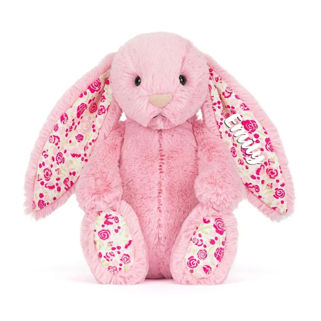 Blushkin Blossom Luxe Bunny (Medium, 31cm) - Personalised Jellycat Bunny (NO EMBROIDERY, 1. Orange Days)