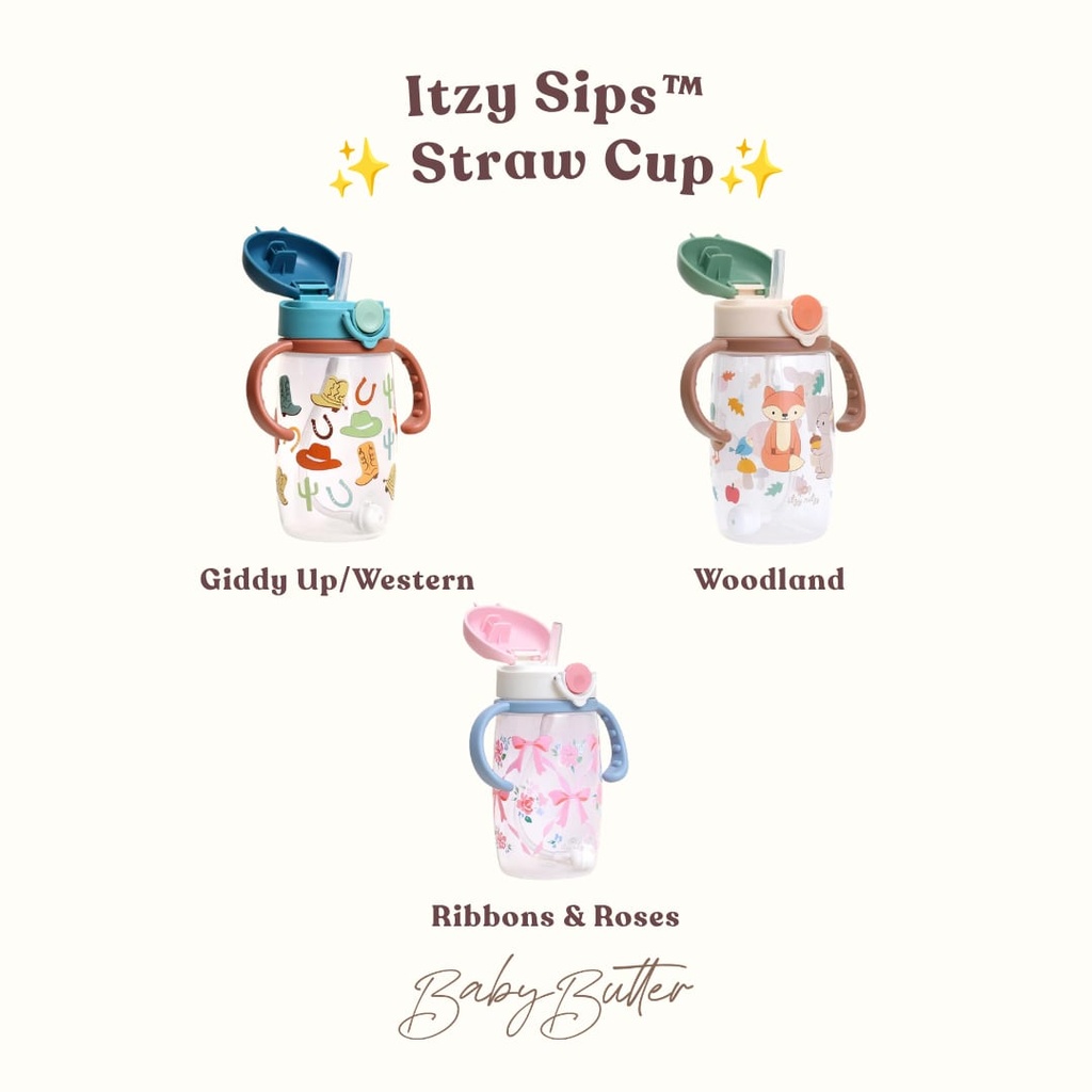 Itzy Sips™ Straw Cup (Ribbons & Roses)