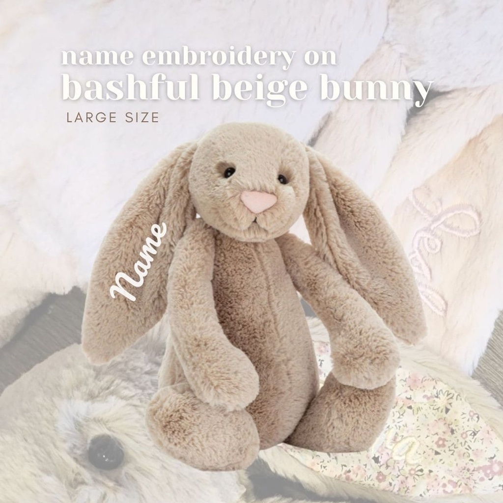 Bashful Beige Bunny (Large, 36cm) - Personalised Jellycat Bunny (White, 1. Orange Days)