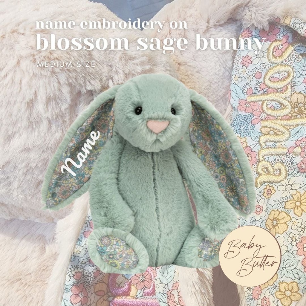 🌼Blossom Sage Bunny (Medium, 31cm) - Personalised Jellycat Bunny (NO EMBROIDERY, NO EMBROIDERY)
