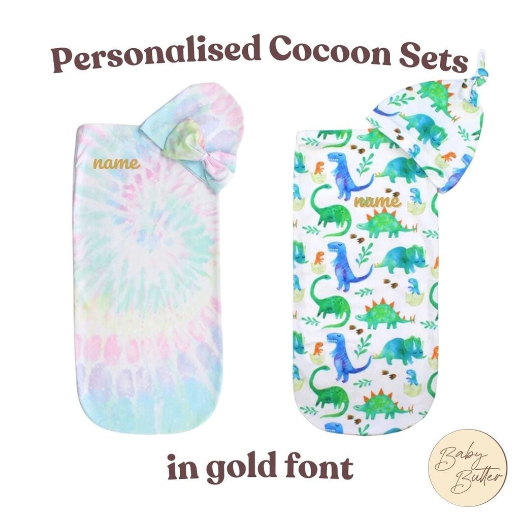 Cutie Cocoon™ - Baby Cocoon & Hat Set (2 designs) (Rainbow Tye Dye, No need.)