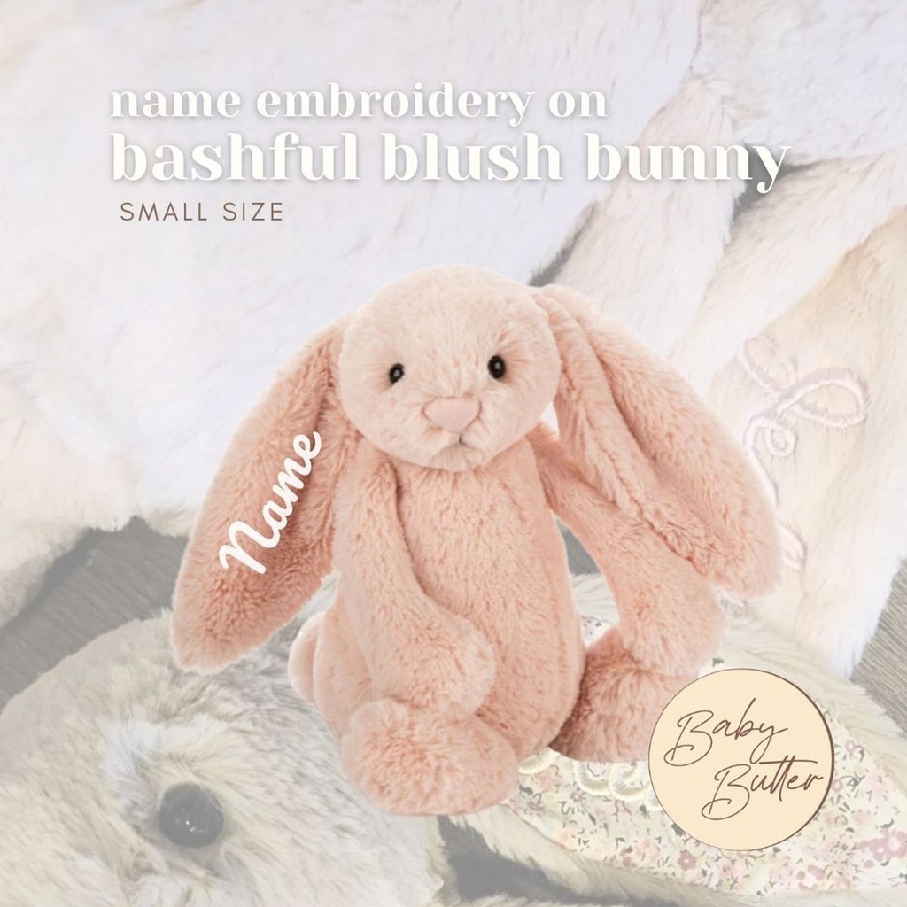 Bashful Blush Bunny (Small, 18cm) - Personalised Jellycat Bunny Soft (White, 1. Orange Days)