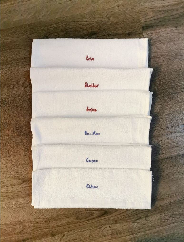 Small 100% Cotton Towels with Name Embroidery (14"x 26") (Black, White)