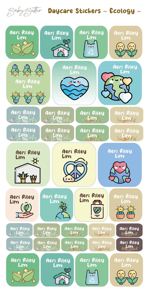 Waterproof Name Labels/Personalised Stickers  - Ecology is Fun🌿 (Yes)