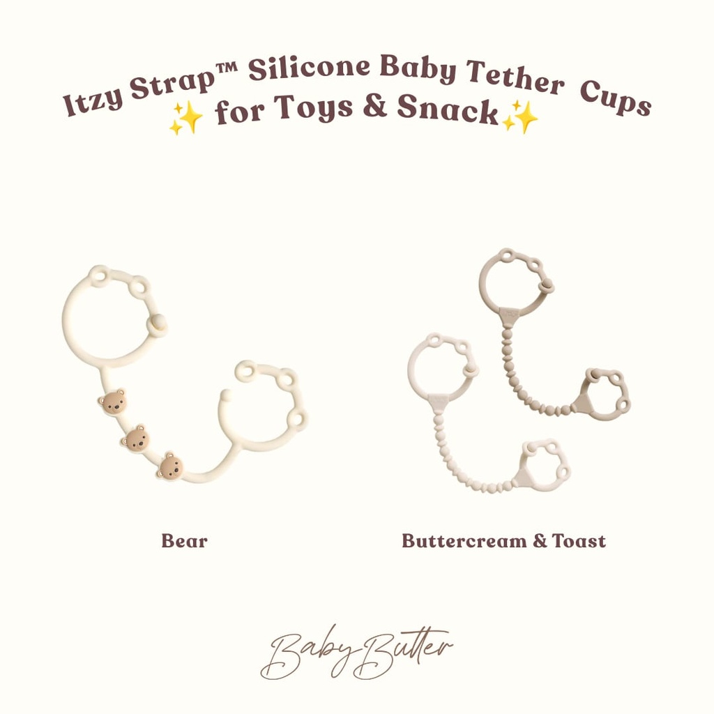 Itzy Strap™ Silicone Baby Tether for Toys & Snack Cups