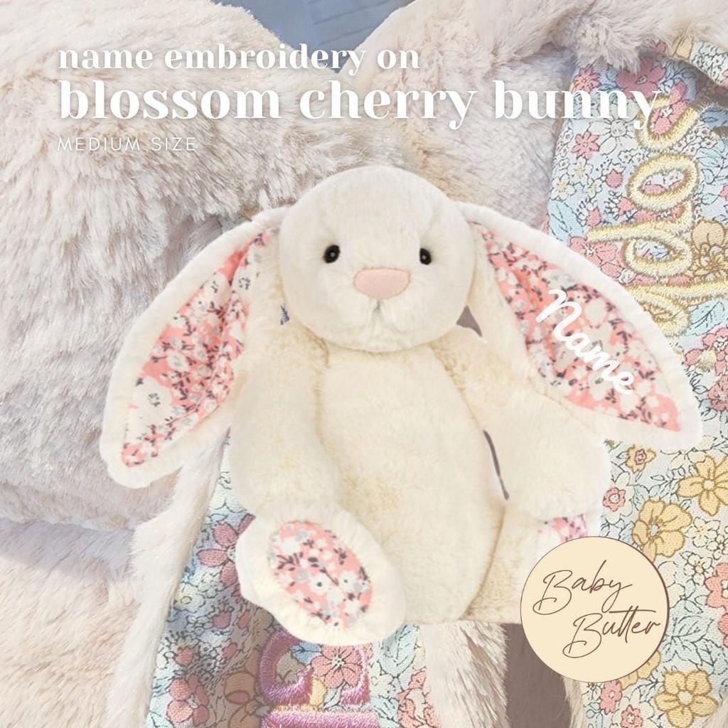 🌼Blossom Cherry Bunny (Medium, 31cm) - Personalised Jellycat Bunny (White, 1. Orange Days)