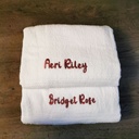 Big 100% Cotton Bath Towels with Name Embroidery (27" x 54")